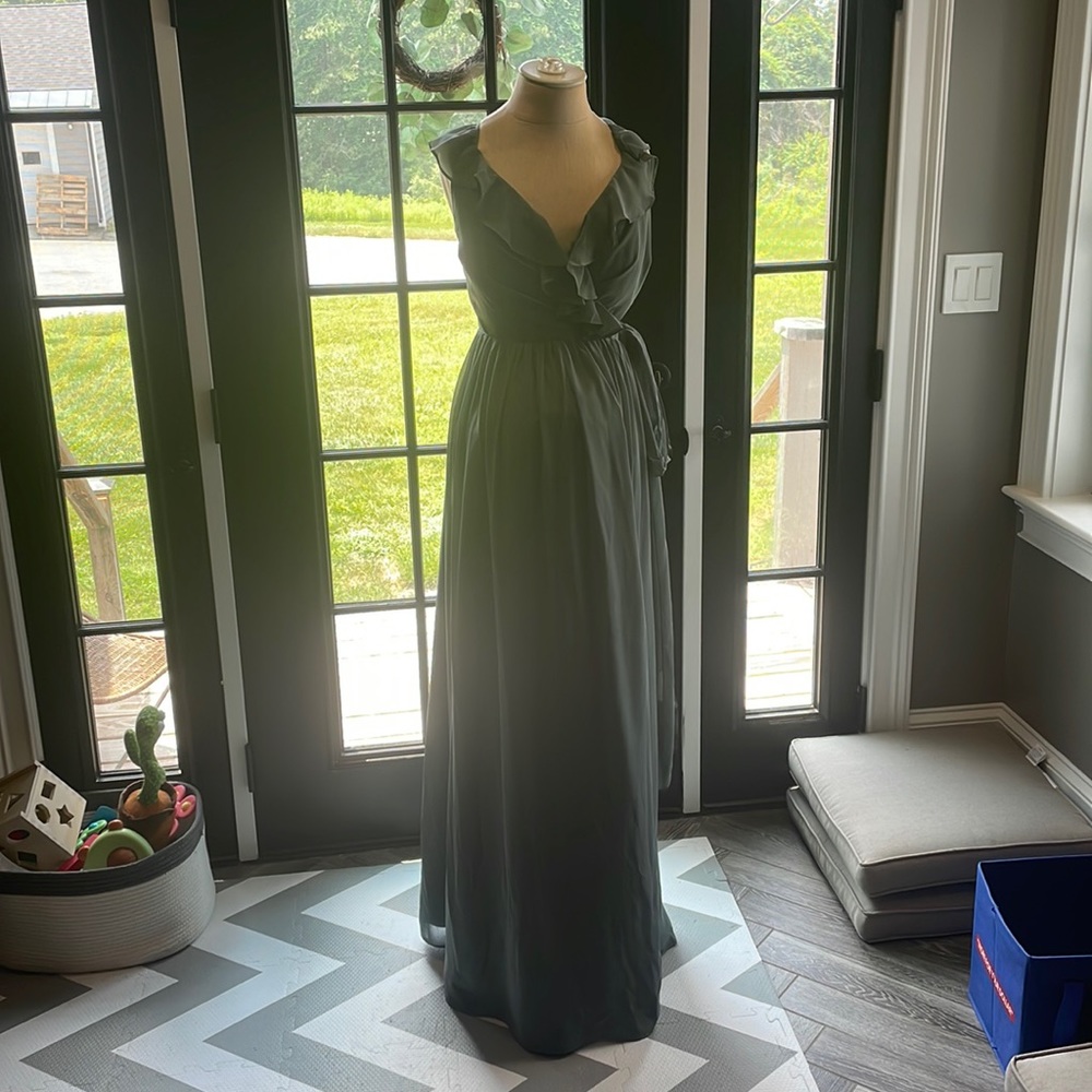 Altered for Maternity Revelry sage green bridesmaids dress, Size: 12